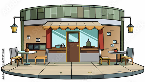 The bustling coffee shop that is usually filled with the sound of clinking cups and chatter is now silent and empty. The smell of freshly brewed. Cartoon Vector