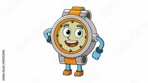 The fifth illustration is of a circular metal object with numbers and hands on the face. It has a thin sleek design and is often worn around the. Cartoon Vector