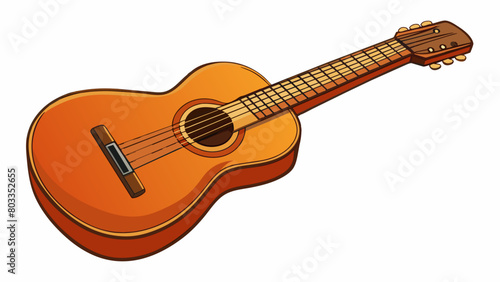 The guitar has a warm and rich tone with a smooth fingerboard and sleek body that make it both visually and aurally pleasing.. Cartoon Vector