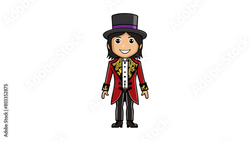 The singers outfit was a bold mix of patterns and textures with a fringelined jacket and a glittering top hat perched atop her head. Her unique. Cartoon Vector