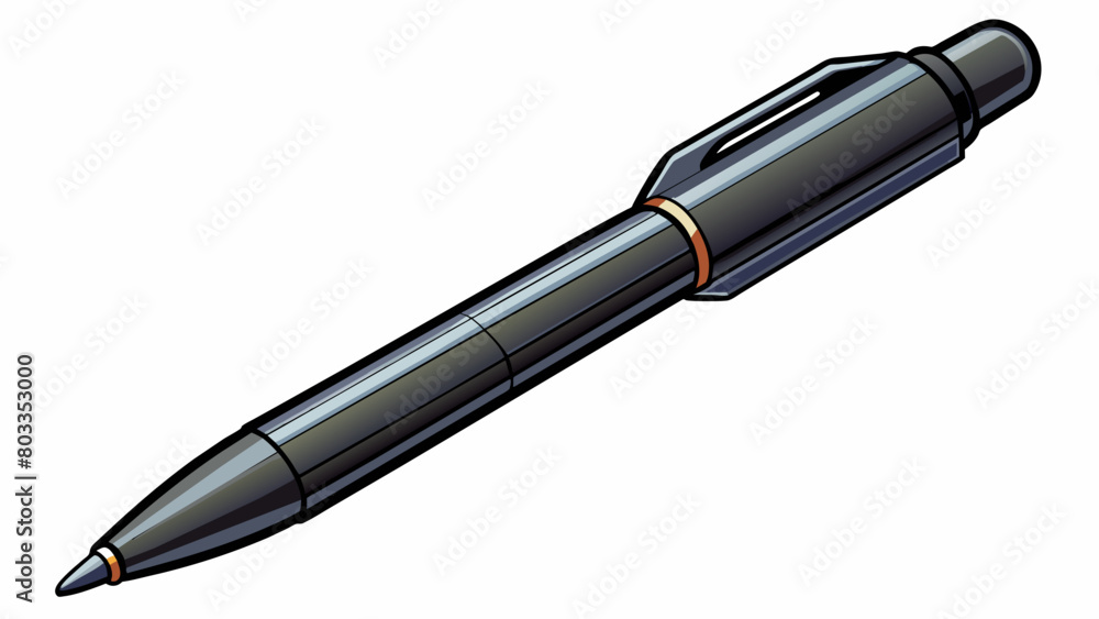 The third candidate is a sleek pen made of a glossy black material. Its tip is precise and smooth allowing for clear and fluid writing. The grip is. Cartoon Vector The third candidate is a sleek pen made of a glossy black material. Its tip is precise and smooth allowing for clear and fluid writing. The grip is. Cartoon Vector