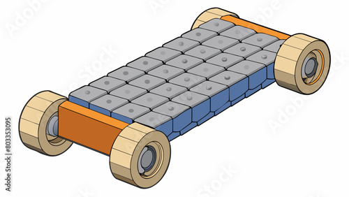 This conveyor roller is compact and lightweight made of durable plastic. It has a hexagonal shape with a raised hexagon pattern on its surface. The. Cartoon Vector