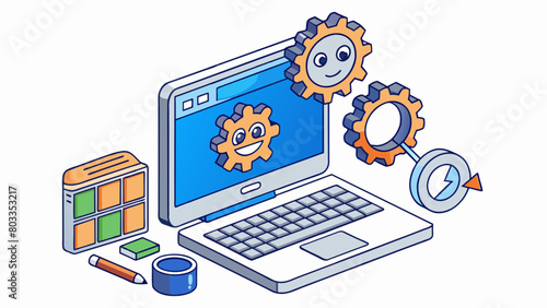 Upkeep of a computer Includes running regular system scans updating software and deleting unnecessary files to keep the computer running smoothly and. Cartoon Vector
