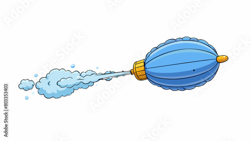 A balloon rapidly expanding as it is filled with air stretching and becoming taut with invisible pressure.. Cartoon Vector