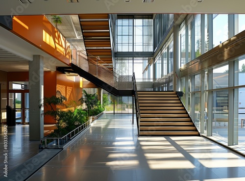 Staircase in a modern office building