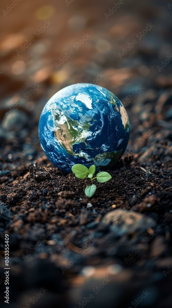 Small Earth with Green Sprout Small Earth with Green Sprout