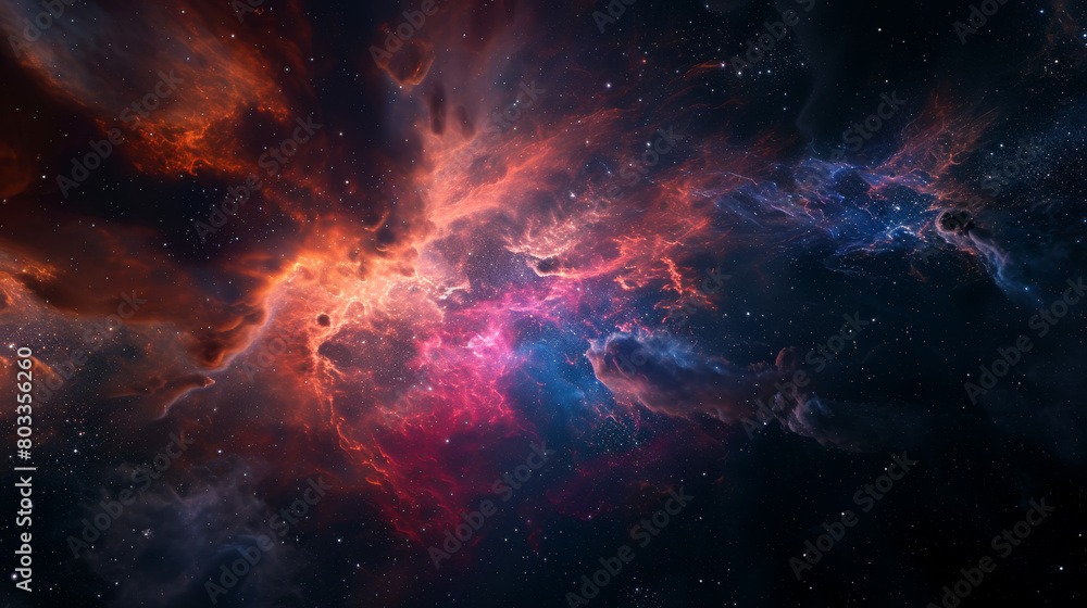 Celestial Symphony: Vibrant Nebula and Galactic Splendor in the Depths of Space Celestial Symphony: Vibrant Nebula and Galactic Splendor in the Depths of Space