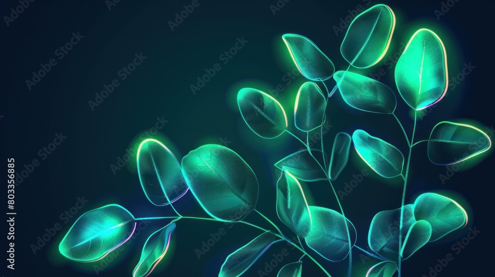 custom made wallpaper toronto digitaleucalyptus leaves neon light