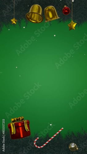 3D green portrait background natal and happy new years, suitable for product promotion stories