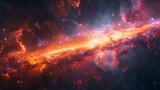 Illustrate the Galactic Core as an abstract symphony of light, with streaks and bursts that represent the chaotic yet beautiful nature of a galaxy's heart.