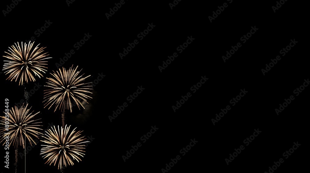 Fototapeta premium Vivid fireworks light up the dark night sky with a spectacular display of dazzling colors