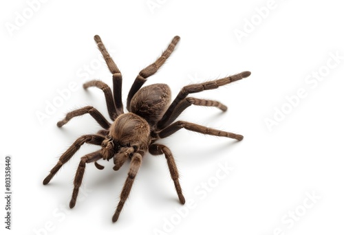 A large tarantula spider with hairy legs and body, resting on a white background © Studio One