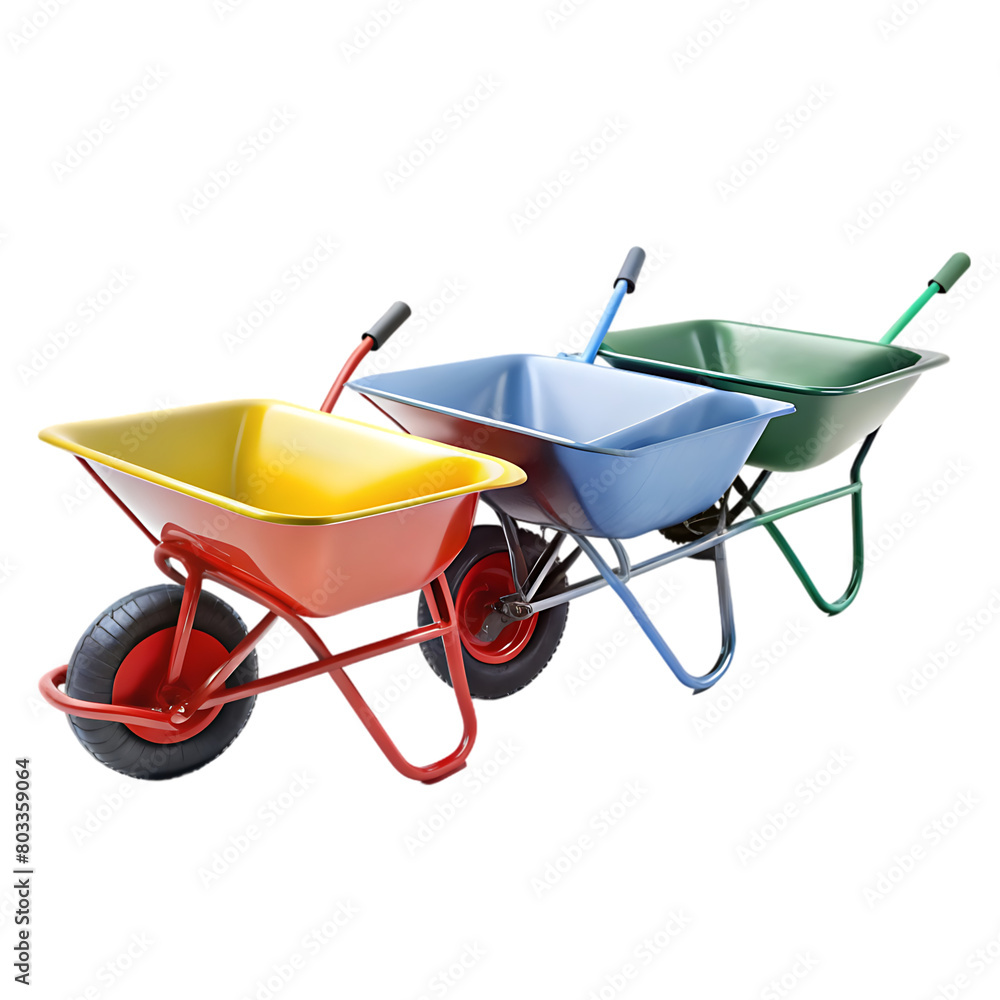Wheelbarrow isolated on transparent background Wheelbarrow isolated on transparent background
