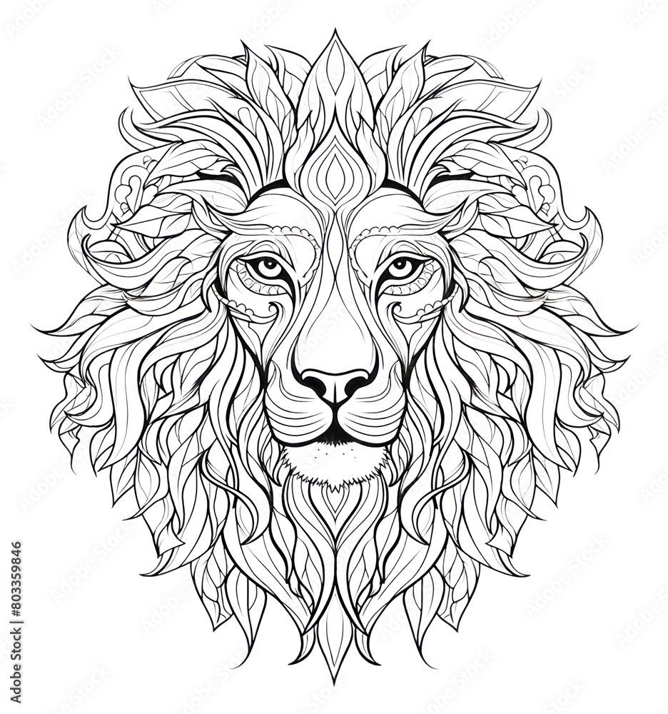Fototapeta premium PNG Lion sketch drawing doodle.