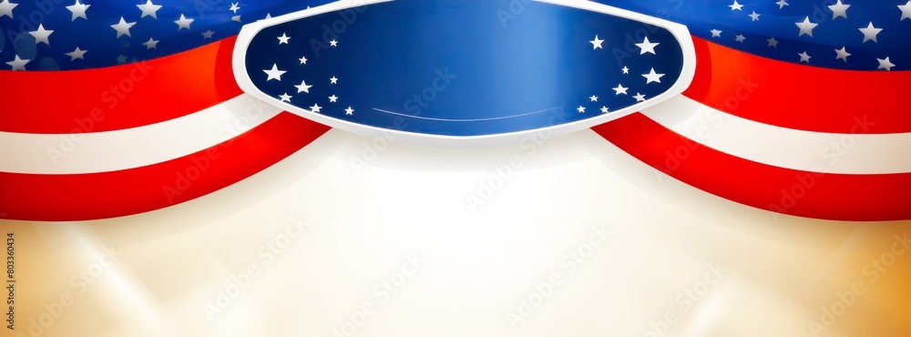 American flag-inspired banner with stars and stripes in classic red ...