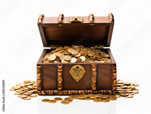 Wooden Chest With Gold Coins