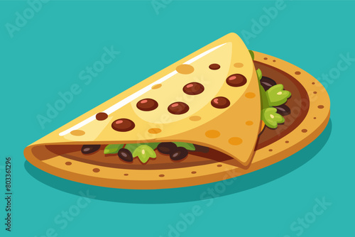 savory quesadilla loaded with black beans and cheese