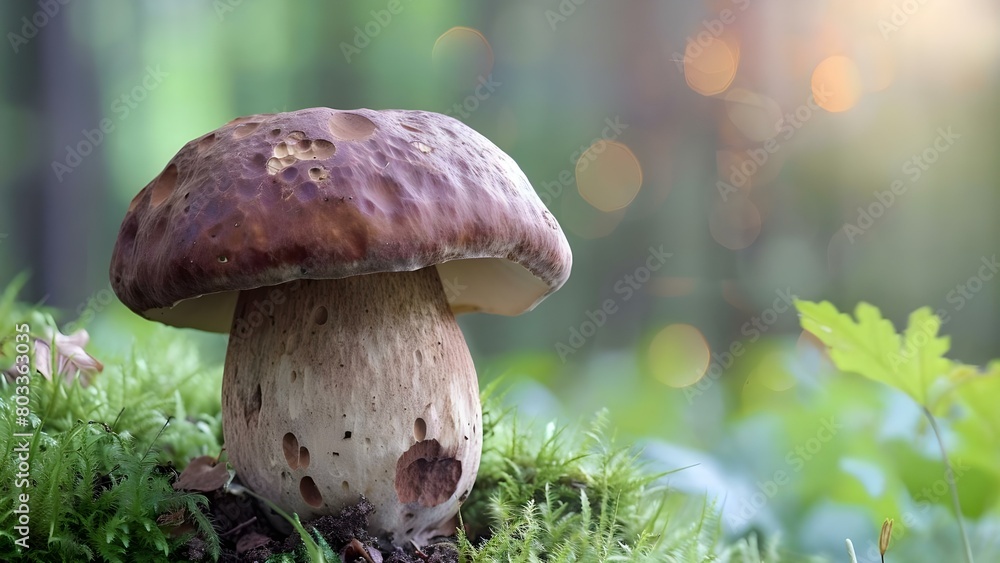 Boletus edulis a porcini mushroom found in forested areas. Concept Mushroom foraging, Edible mushrooms, Forest ecosystems, Boletus edulis, Fungi classification