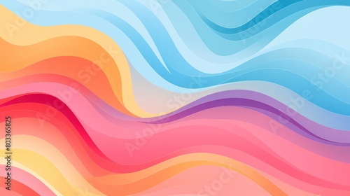 abstract wave curve line blue yellow red orange illustration minimal background wobbly photo