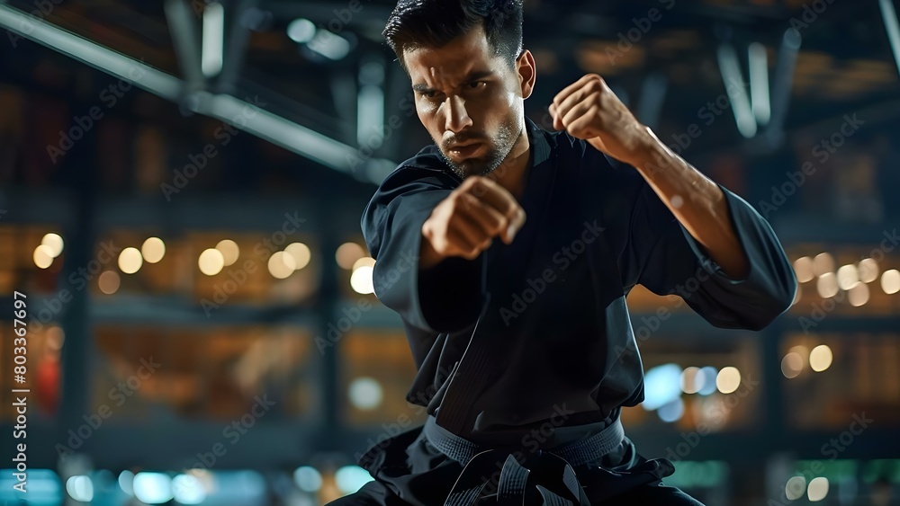 Male athlete in black uniform competing in intense indoor sports match . Concept Indoor Sports, Male Athlete, Intense Competition, Black Uniform, Action Shots Male athlete in black uniform competing in intense indoor sports match . Concept Indoor Sports, Male Athlete, Intense Competition, Black Uniform, Action Shots