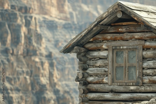 A simple house made of wood, at the top of a canyon. © Deivison