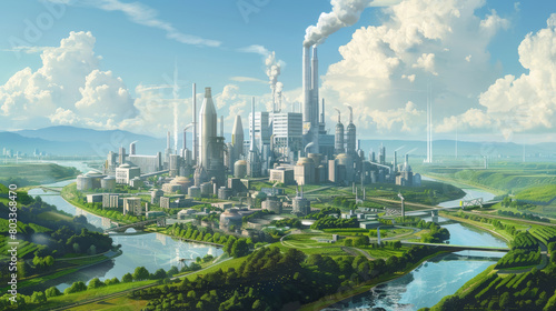 Visionary cityscape with sustainable core