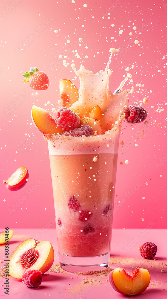 pink raspberry smoothie explosion pink raspberry smoothie explosion