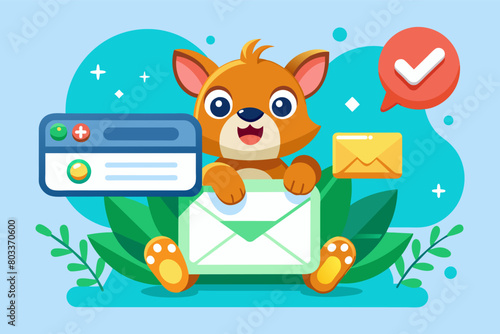 notification bar with a playful animal character delivering important updates