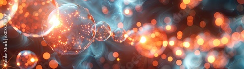 A digital scientific reconstitution depicting the fusion of deuterium and helium atoms, showcasing crystalloluminescence photo