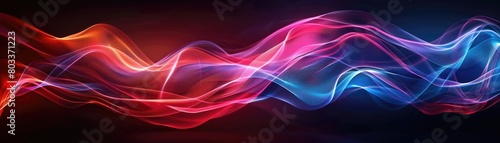 Abstract red and blue wave patterns with a dark background