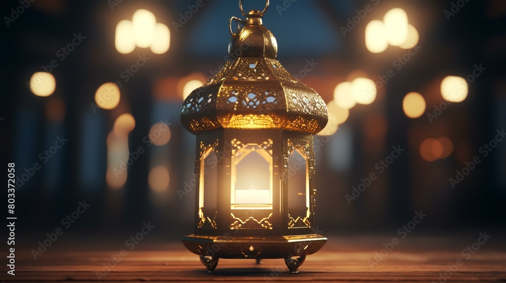 Lantern in the dark. Ramadan Kareem background. 3d rendering Lantern in the dark. Ramadan Kareem background. 3d rendering