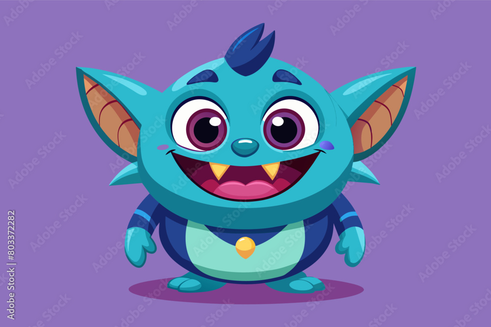 An adorable 3D character with a mischievous grin and a playful demeanor