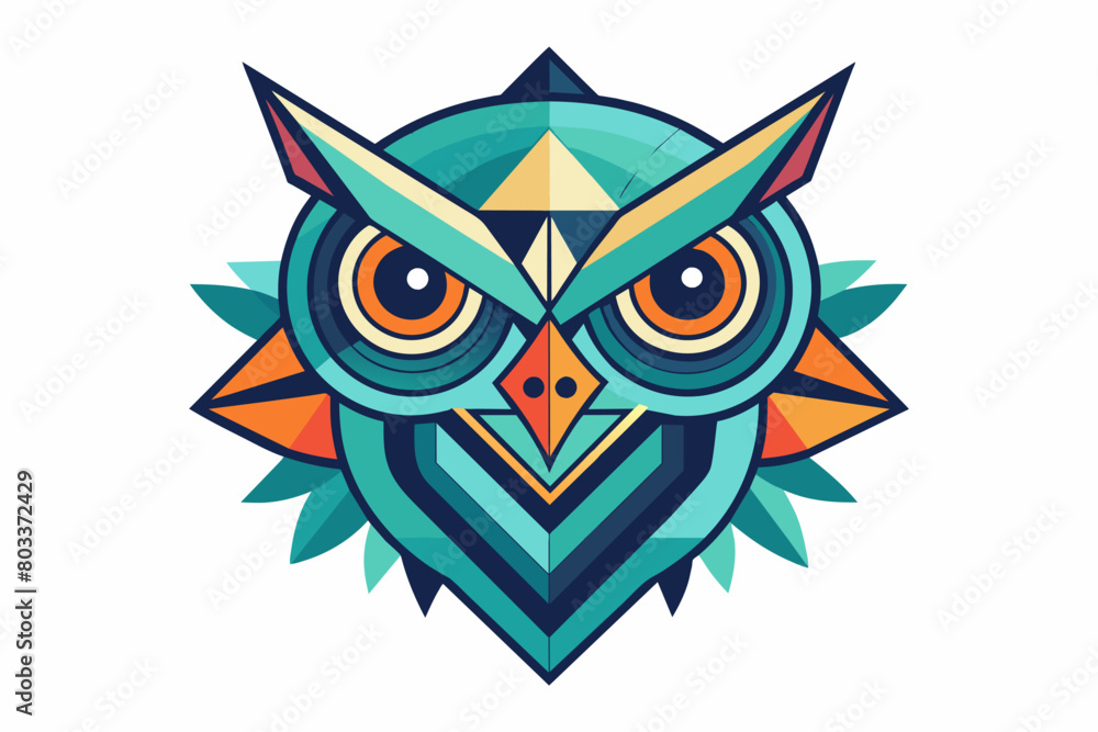 An abstract owl logo with eyes formed by hypnotic geometric patterns An abstract owl logo with eyes formed by hypnotic geometric patterns