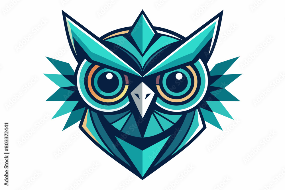 An abstract owl logo with eyes formed by hypnotic geometric patterns An abstract owl logo with eyes formed by hypnotic geometric patterns