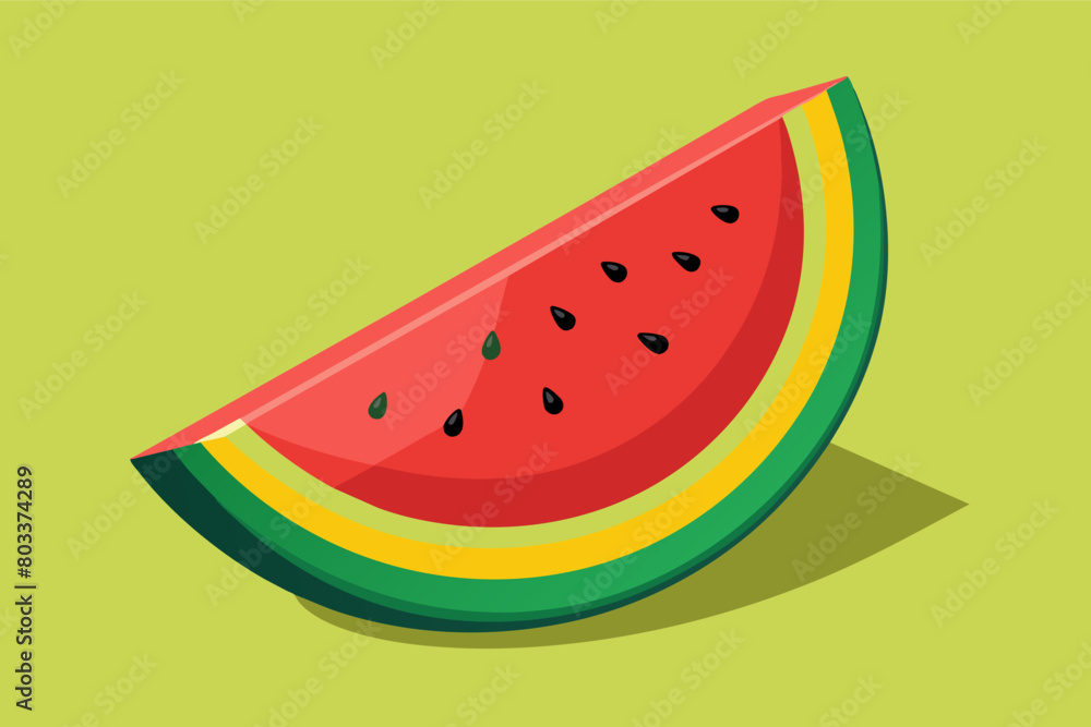 Flat vector illustration of a slice of juicy watermelon, perfect for summer fruite. Flat vector illustration of a slice of juicy watermelon, perfect for summer fruite.