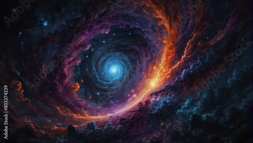 Whirlpool of stars and nebulae