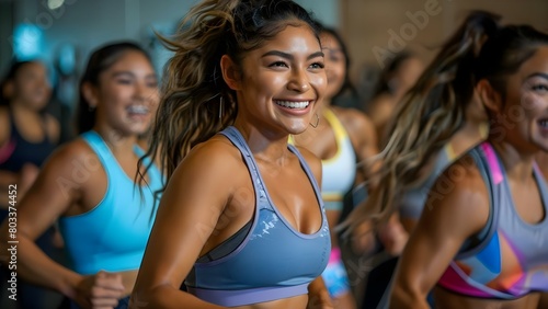 Latin American Women Working Out Together in a Gym. Concept Gym Workout, Latin American Women, Fitness Routine, Group Exercise, Strength Training