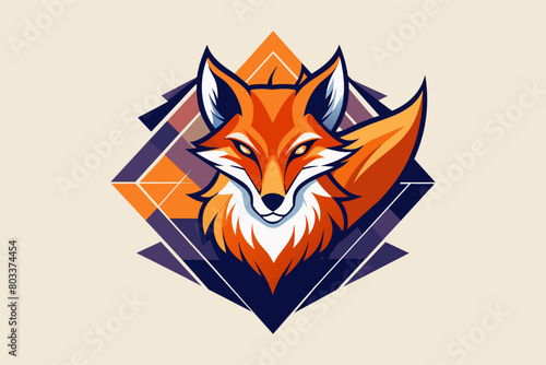 fierce abstract fox logo vector with a stylized silhouette and geometric patterns.