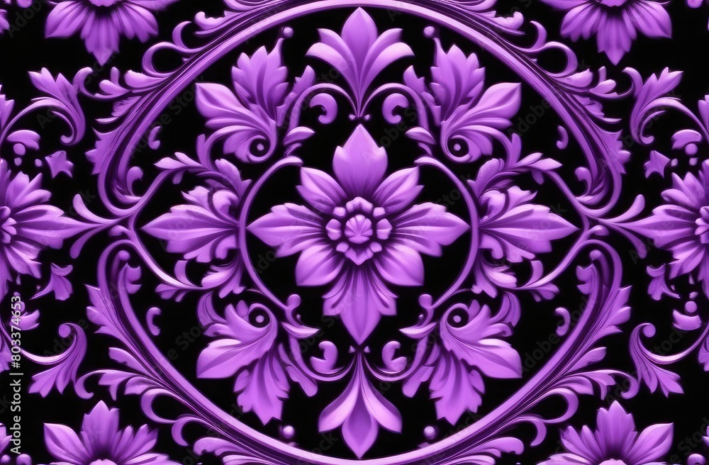 Abstract symmetrical background, kaleidoscope, shining pattern of black and purple shade