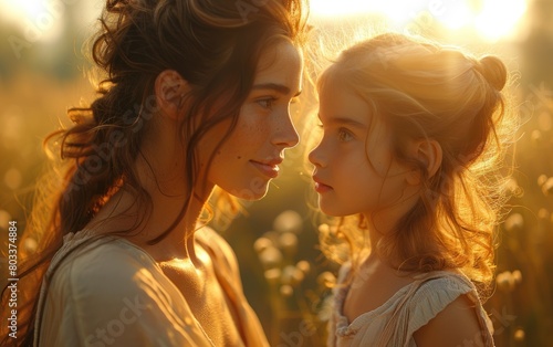 A mother and daughter share a loving gaze