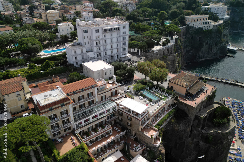 aerial view of Sorrento overlooking the Bay of Naples