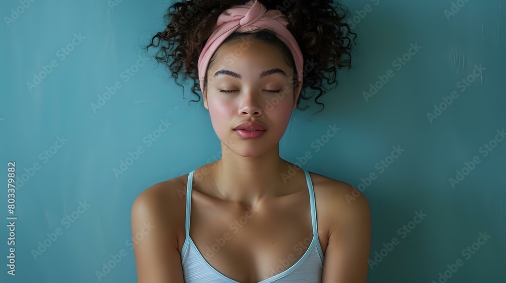 Quiet Determination: Woman with Stethoscope and Headband Quiet Determination: Woman with Stethoscope and Headband