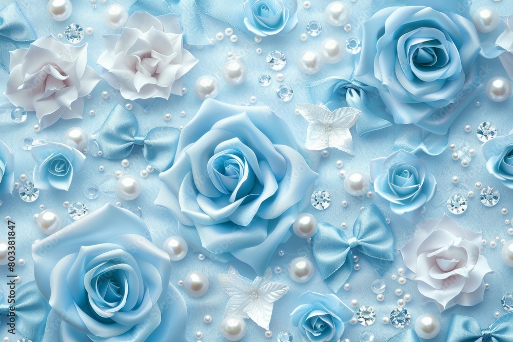 Blue Roses Adorned With Pearls Blue Roses Adorned With Pearls