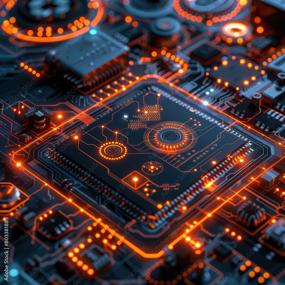 Create an abstract representation of electronic distance measurement technology, Close-up Create an abstract representation of electronic distance measurement technology, Close-up