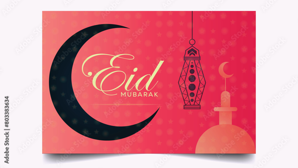 Fototapeta premium Eid Mubarak post and banner template design