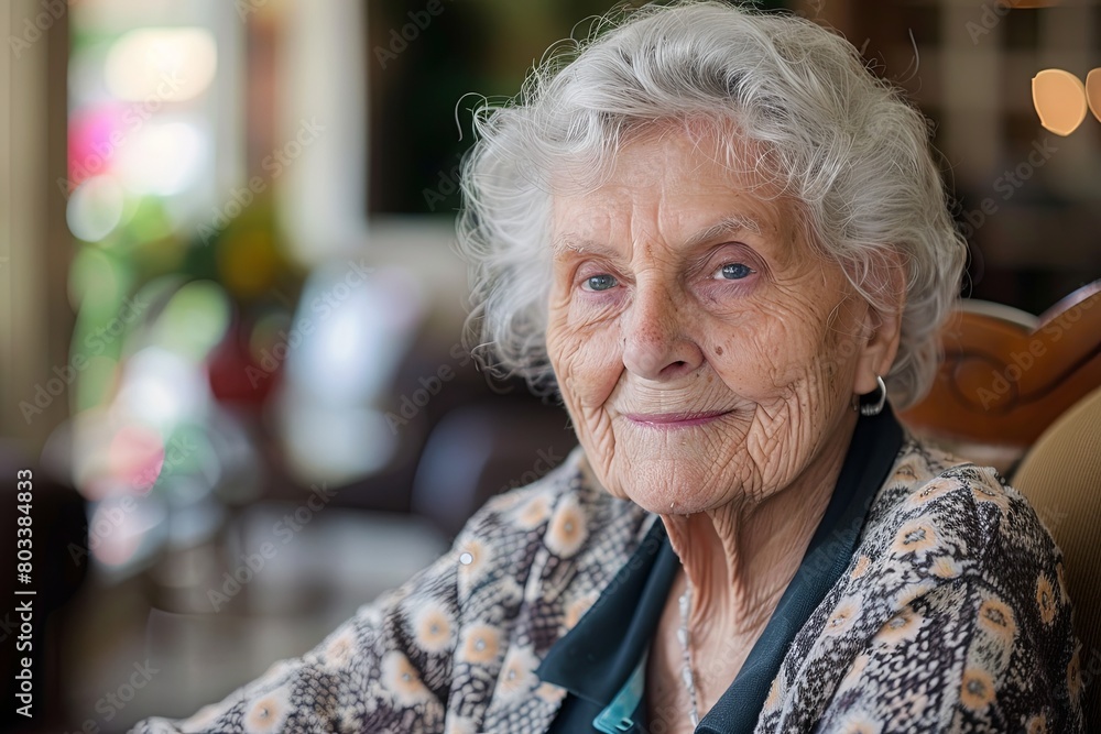Portrait of a senior woman in a nursing home Portrait of a senior woman in a nursing home