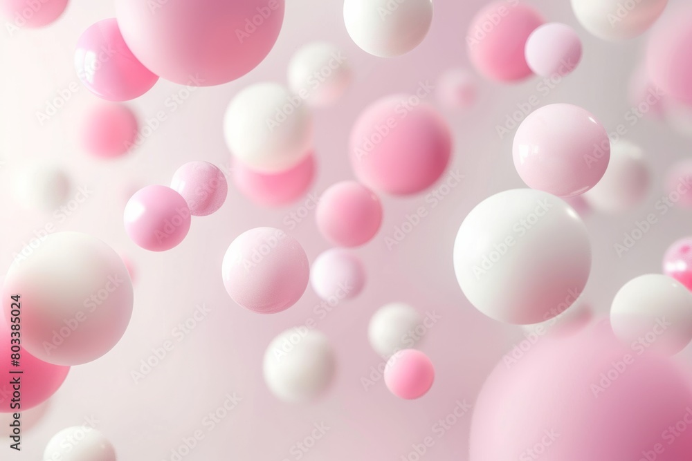 Pink and White Balloons Floating in the Air Pink and White Balloons Floating in the Air