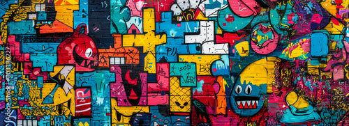 Capturing the Dynamic Street Culture: Vibrant Urban Graffiti Art Seamless Pattern Reflecting Energy and Creativity