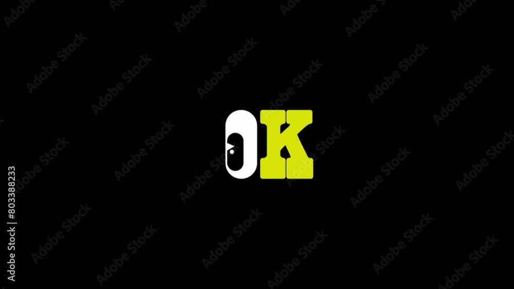 Animated retro Y2K Sticker Ok on transparent alpha channel with brutalism aesthetics. Animated retro Y2K Sticker Ok on transparent alpha channel with brutalism aesthetics.