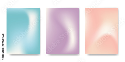 Abstract gradients variation set. Blurred liquid texture. Soft blend color backgrounds. Template for cover, business design, wallpaper, banner, poster, social media